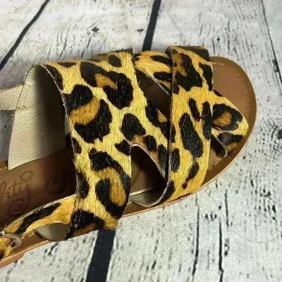Naughty Monkey Sandal Leopard Textured Print Slingback Adjustable Buckle‎ Size 8 - Picture 4 of 5